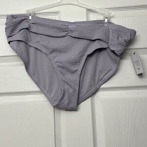 Women's Time and Tru Purple 1x Bikini Bottoms